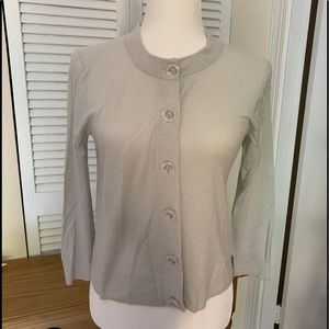 J Crew  Collection Cardigan Grey & Silver Thread